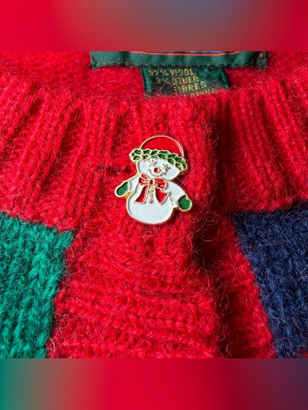 Vintage Charter Club 97% Wool Cardigan Christmas Sweater Women SMALL Red